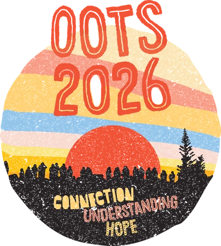 Out of the Shadows 2026: a sunrise rising behind a crowd of walkers, above the words Connection, Understanding, Hope