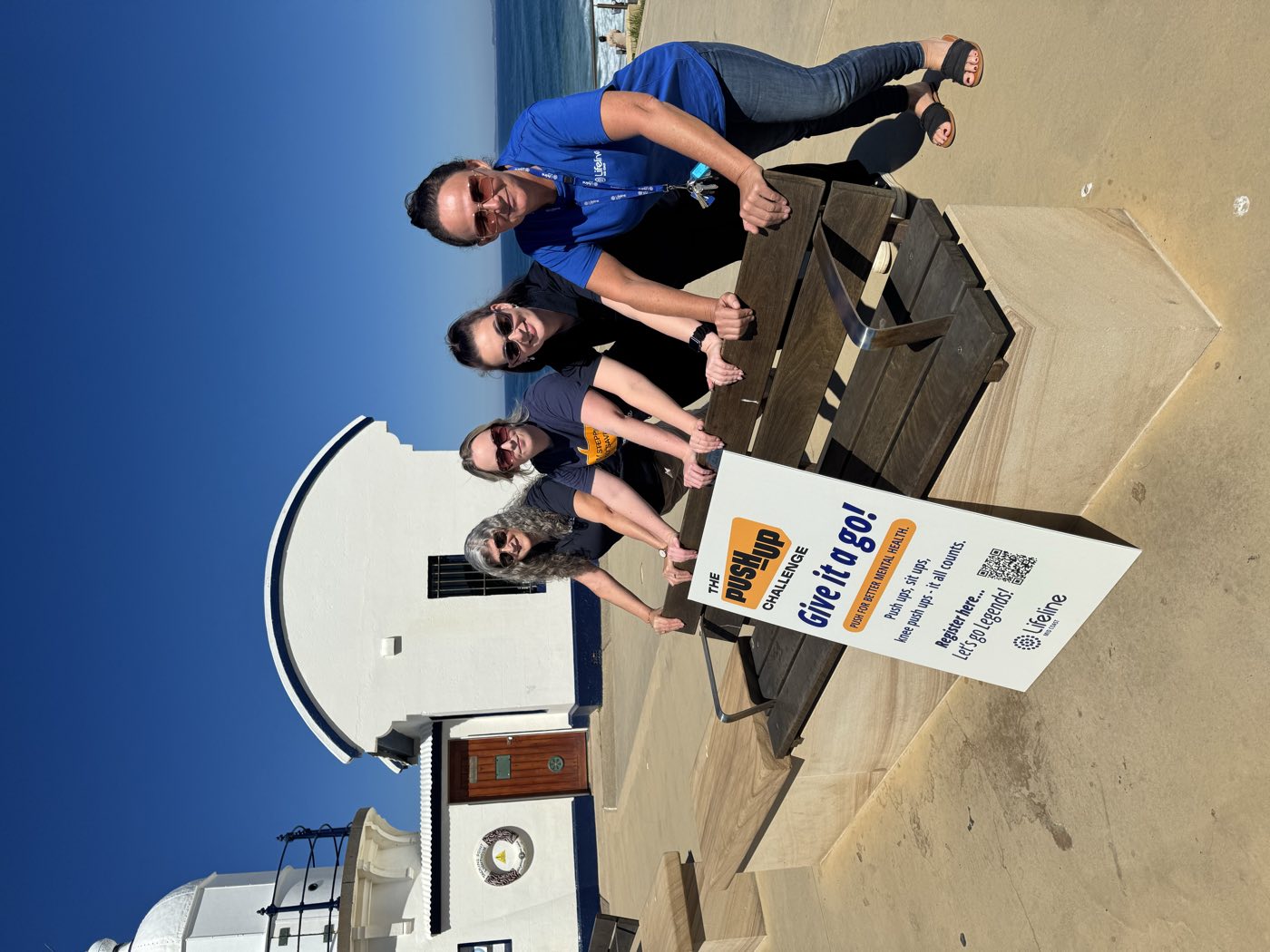 Lifeline Mid Coast supporters at the Push-Up Challenge