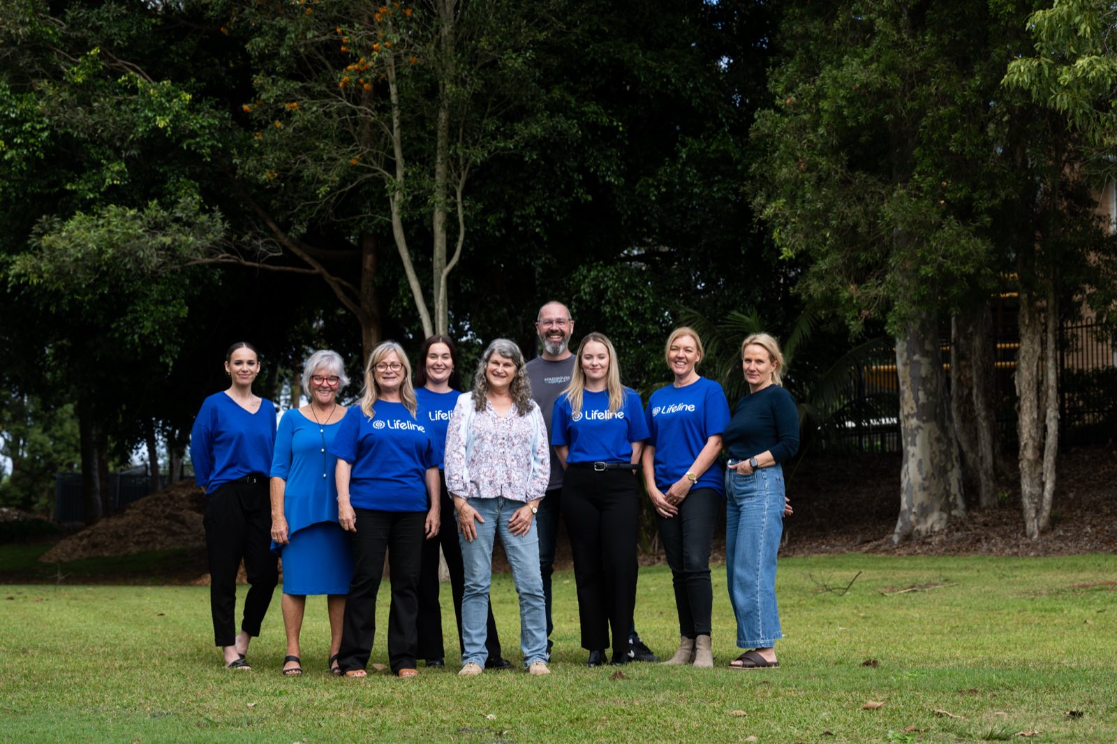 The Lifeline Mid Coast staff team outside the office